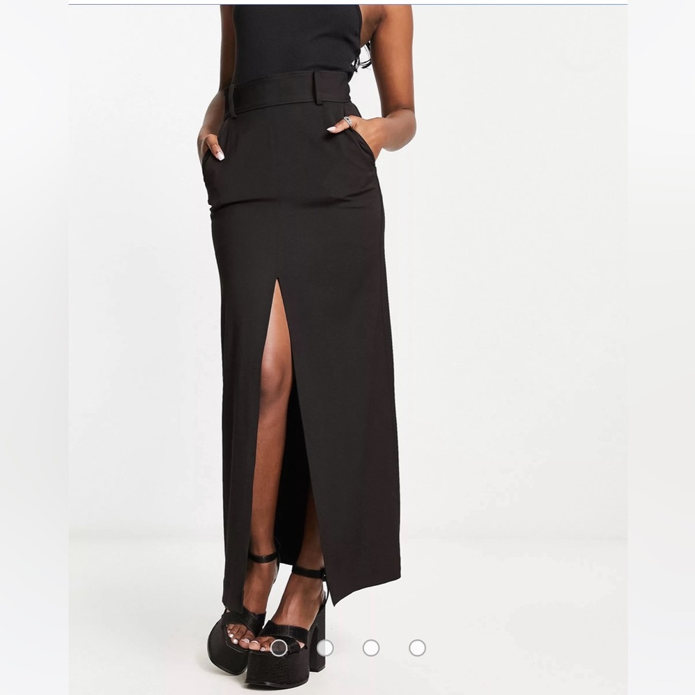 & Other Stories maxi skirt with split in black